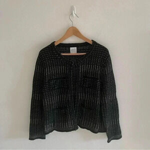 MISA Los Angeles Cardigan Knit Black Gold Sz M